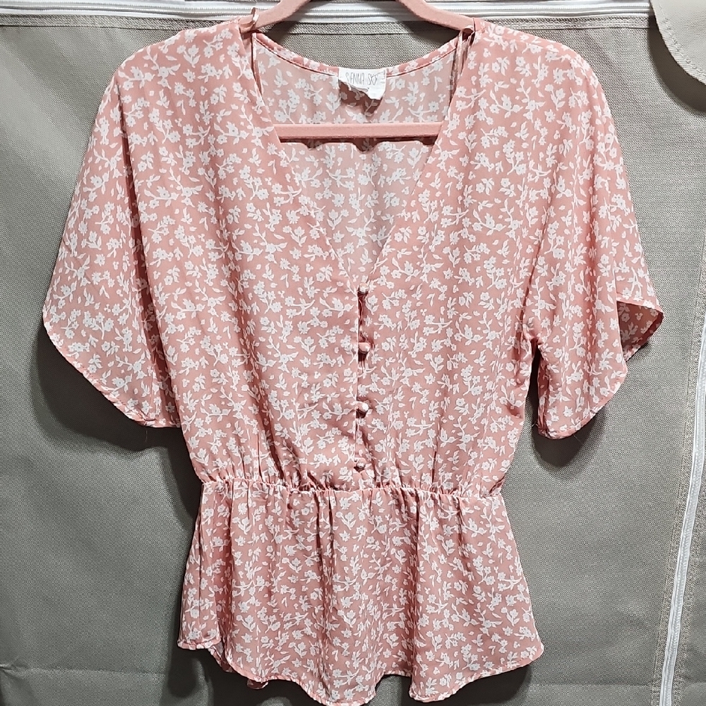 Sienna Sky Pink Floral Button Blouse